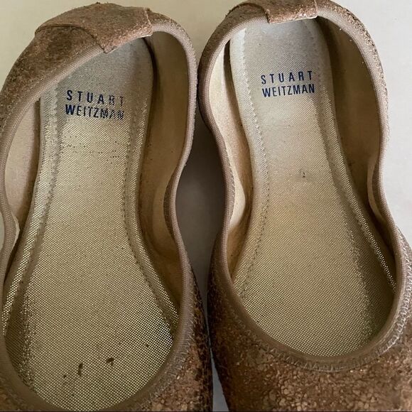Stuart Weitzman Frisky rose gold crackled flats - Picture 3 of 6